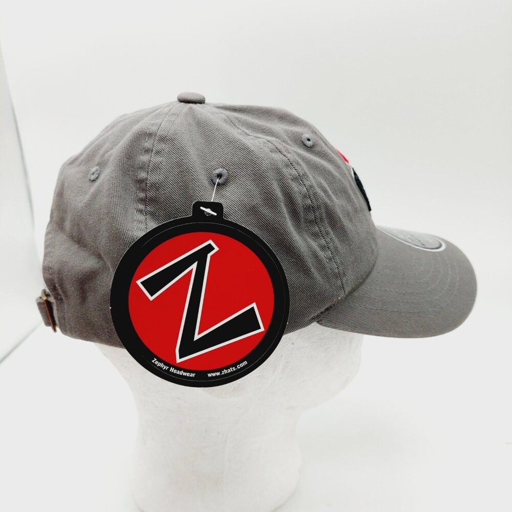 Ohio State Buckeyes NCAA Zephyr Gray Red Cap Hat Embroidered Buckle Strap - Picture 5 of 8